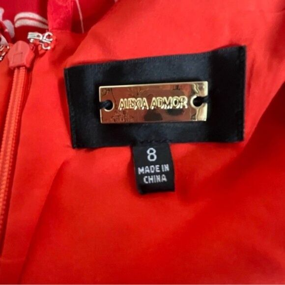 Alexia Admor Women's Orange Bailey Sweetheart High Low Maxi Dress Size 8 - Picture 7 of 12